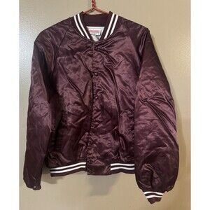 Hartwell Vintage Sport Jacket Burgundy Retro Snap Button With Elastic Waist